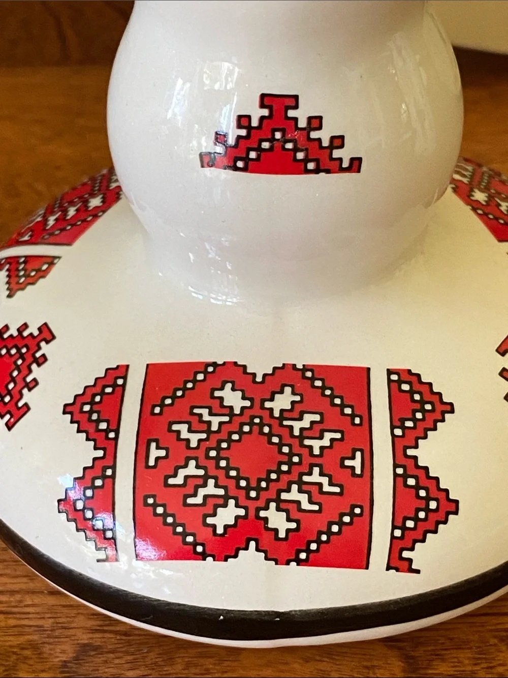 Ukrainian Folk Art Design Ceramic Vase Candle Holder Made in Canada - Picture 2 of 9